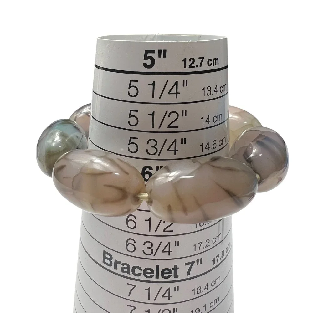 Chunky Dragon Vein Agate Stretch Bracelet Natural Stone Beads Gemstone‎ Jewelry